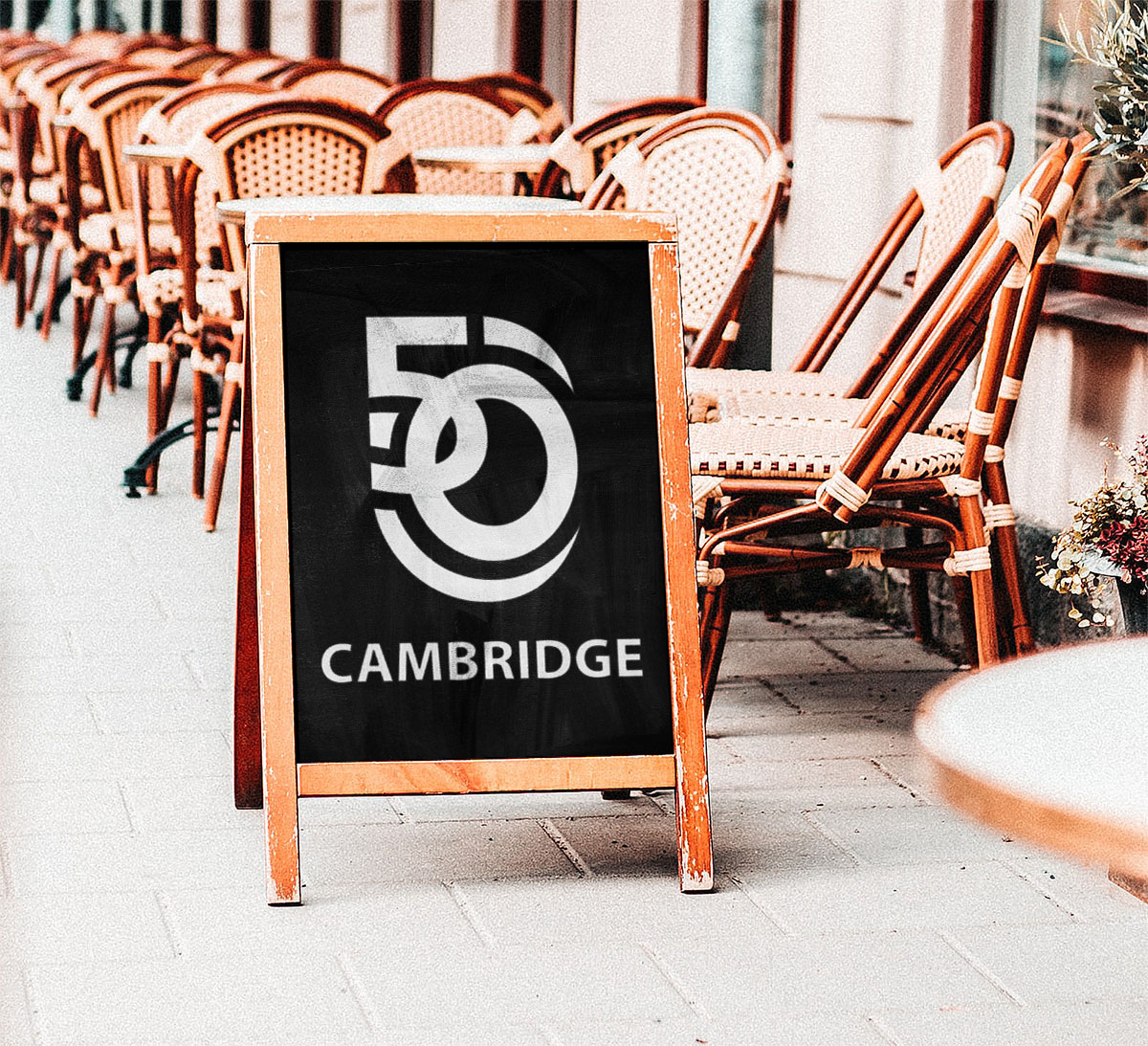 Cambridge logo on a chalkboard