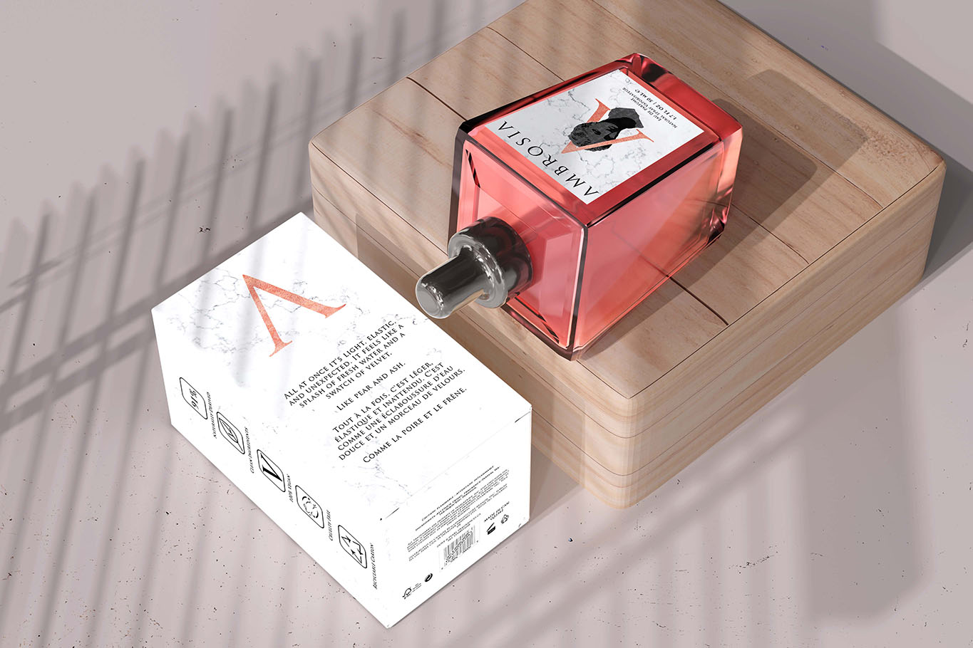 Ambrosia Perfume & Box 3/4 View 