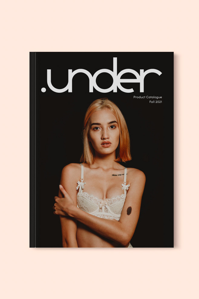 Picture of .under catalgue with a woman in undergarments on front cover