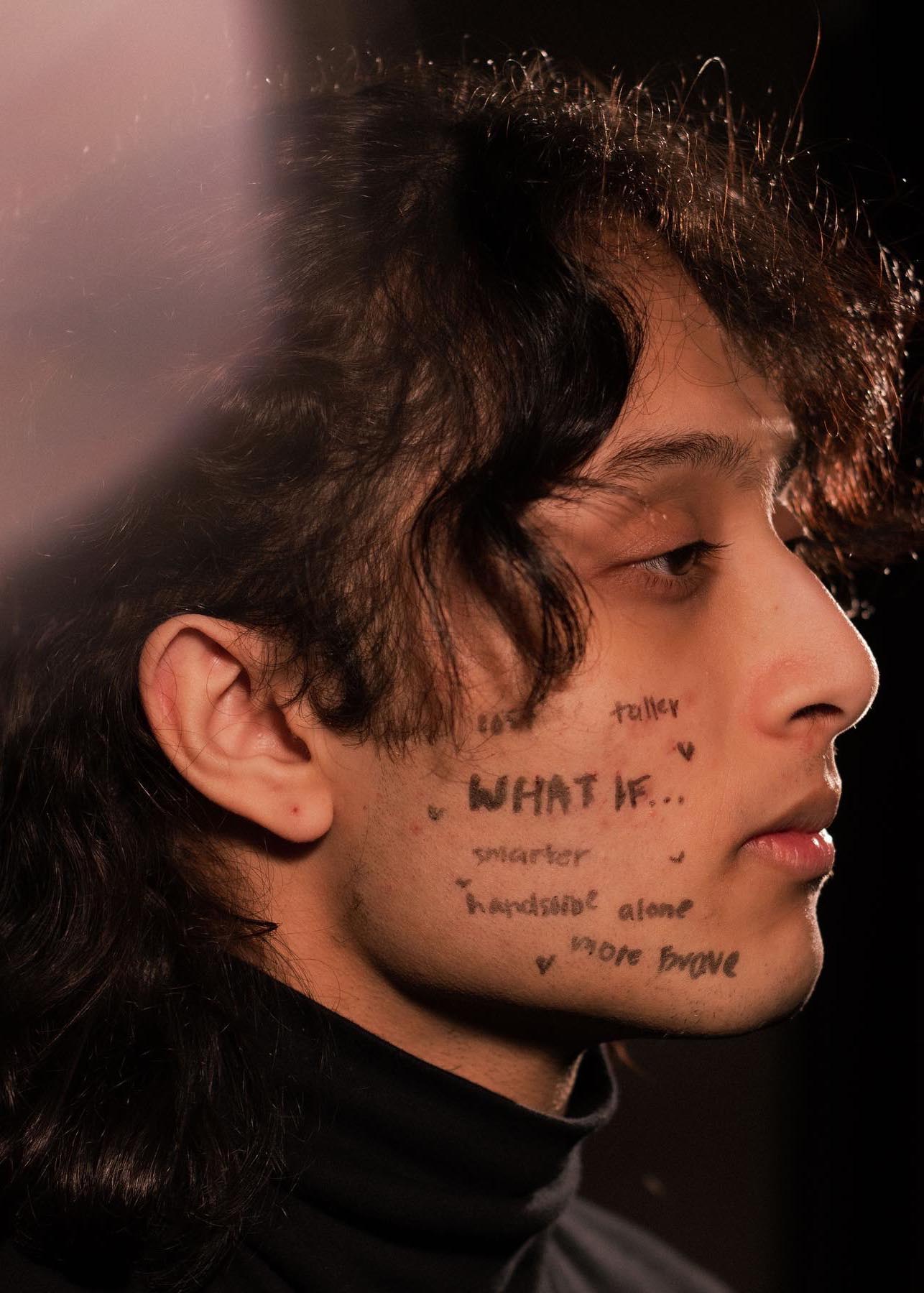 A side profile of a man